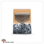 کالیمبا چوب ورزین طرح دریا مشکی با حفره پایین و طراحی هنری خاص